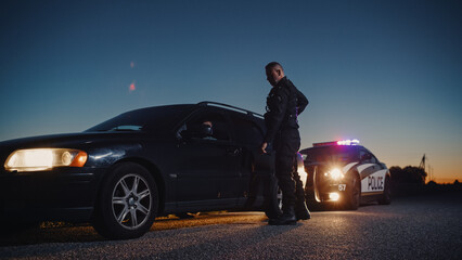 cop pulling over car